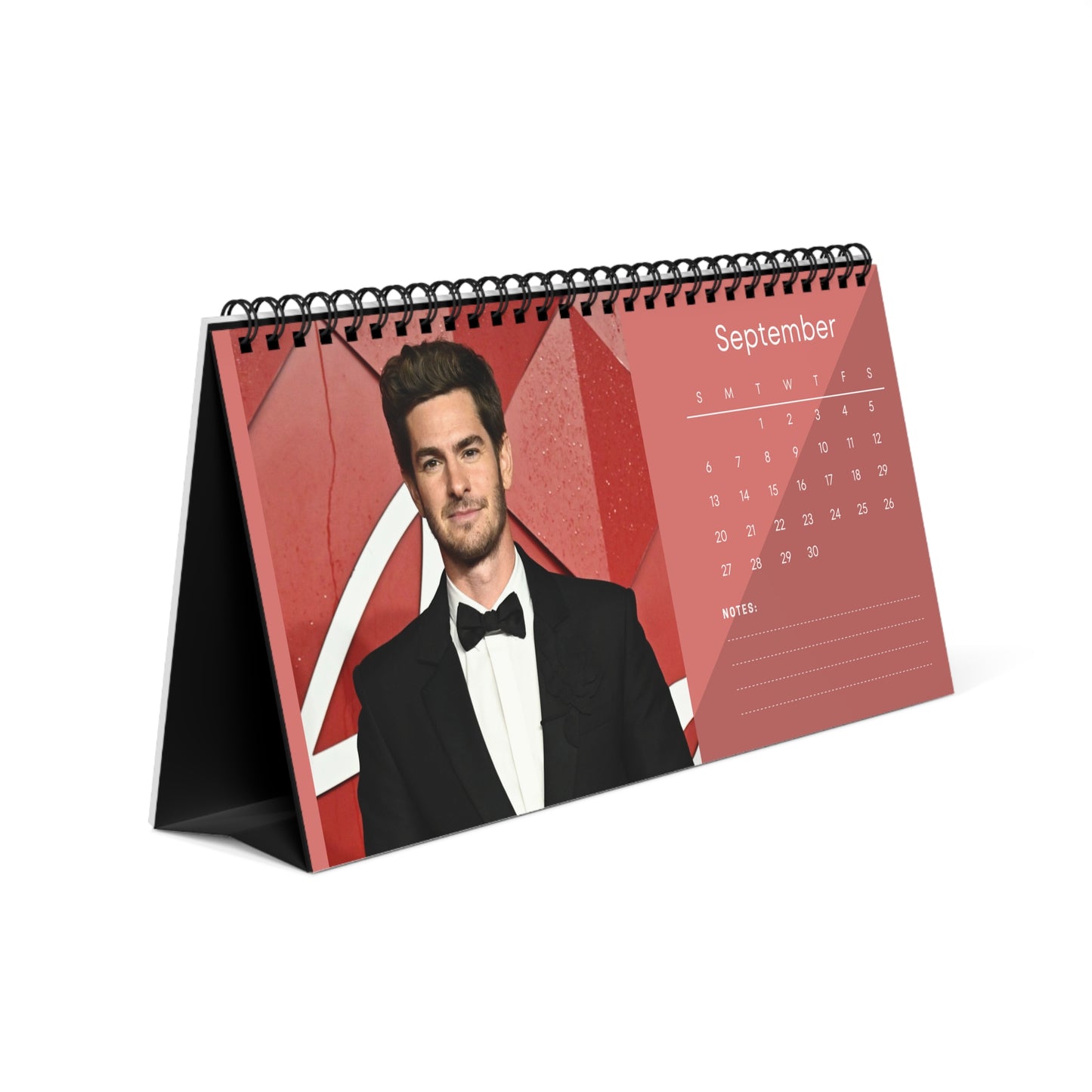 Andrew Garfield 2026 Desk Calendar | Premium Spiral Bound Celebrity Photo Calendar | High Quality Collectible Gift for Fans & Desk Décor