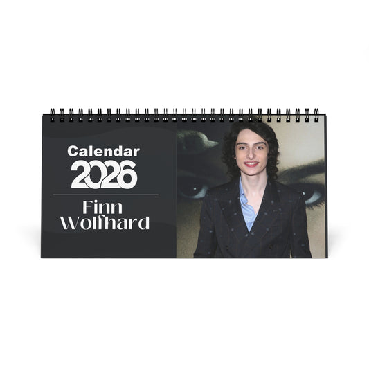 Finn Wolfhard 2026 Desk Calendar | Celebrity Spiral Bound Photo Calendar | Fan Collectible Gift | Stylish Desk & Office Décor