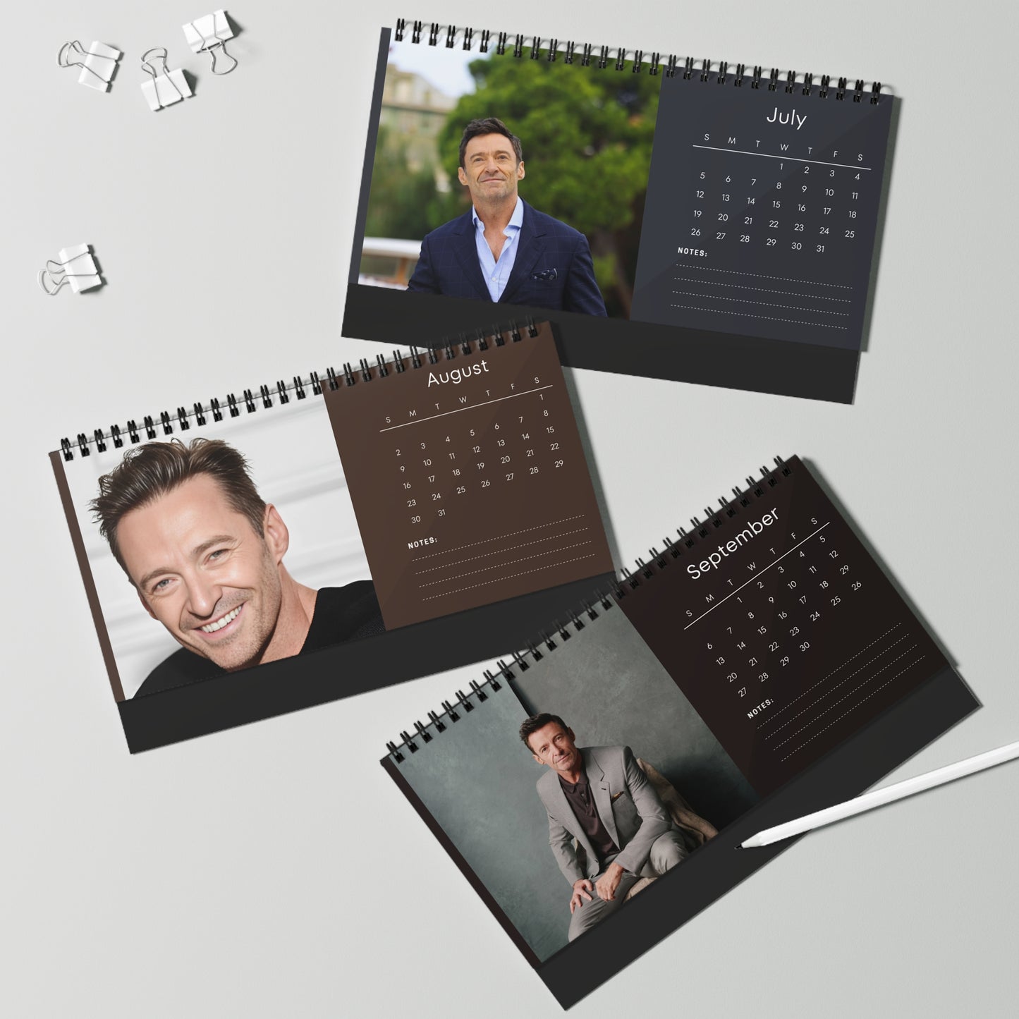 Hugh Jackman 2026 Vol 2 Desk Calendar | Celebrity Photo Calendar | Star Gift | Desk Décor