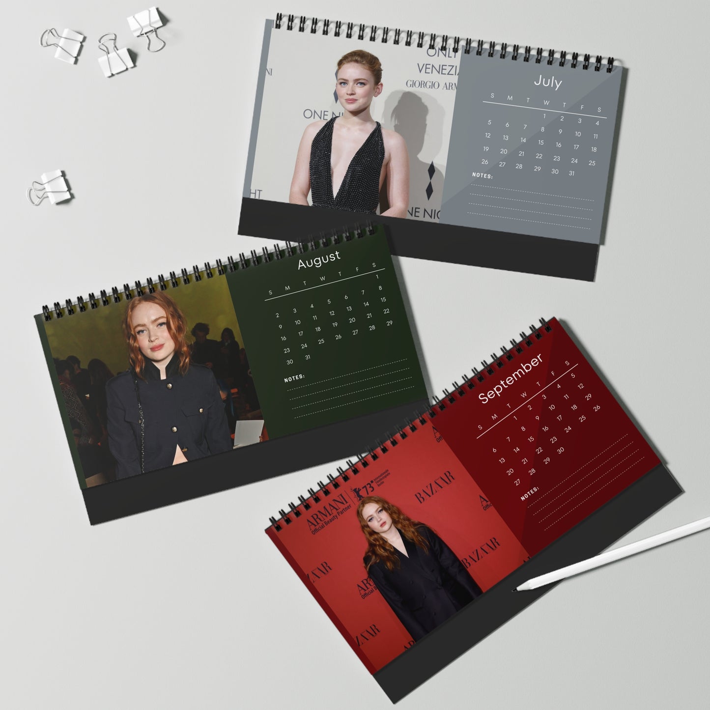 Sadie Sink 2026 Desk Calendar | Premium Spiral Bound Celebrity Photo Calendar | High-Quality Fan Gift & Desk Décor