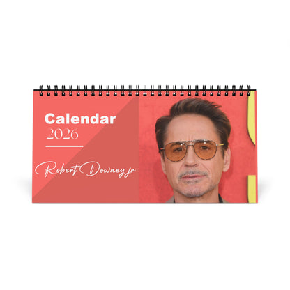 Robert Downey Jr. 2026 Desk Calendar | Premium Spiral Bound Celebrity Photo Calendar | High-Quality Fan Gift & Desk Décor