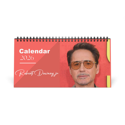 Robert Downey Jr. 2026 Desk Calendar | Premium Spiral Bound Celebrity Photo Calendar | High-Quality Fan Gift & Desk Décor