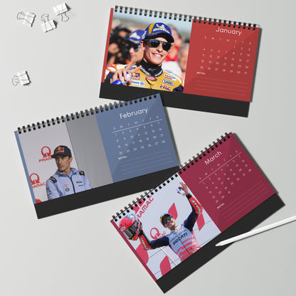 Marc Márquez 2026 Desk Calendar |Premium Spiral Bound MotoGP Champion Photo Calendar | Collectible Gift for Racing Fans & Desk Décor