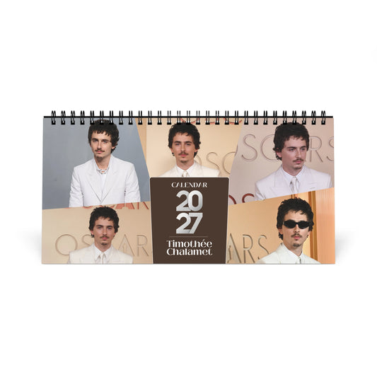 Timothée Chalamet 2027 Desk Calendar Vol 1 | Spiral Bound Photo Calendar | Fan Gift