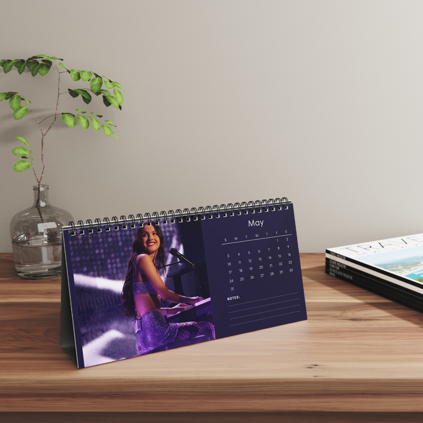 Olivia Rodrigo 2026 Desk Calendar | Premium Spiral Bound Celebrity Photo Calendar | High-Quality Fan Gift & Desk Décor