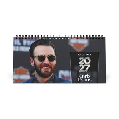 Chris Evans 2027 Desk Calendar Vol 2 | Spiral Bound Photo Calendar | Fan Gift