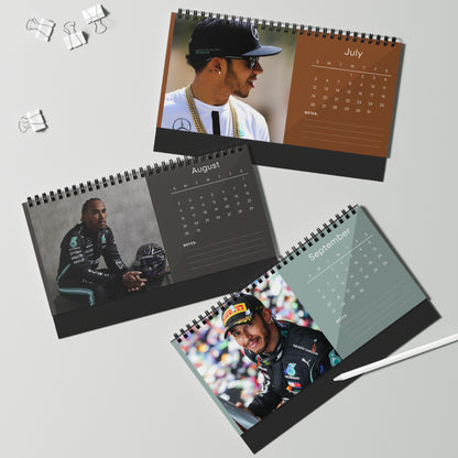 Lewis Hamilton 2026 Desk Calendar | F1 Racing Star Spiral Bound Photo Calendar | Fan Collectible Gift | Stylish Desk & Office Décor