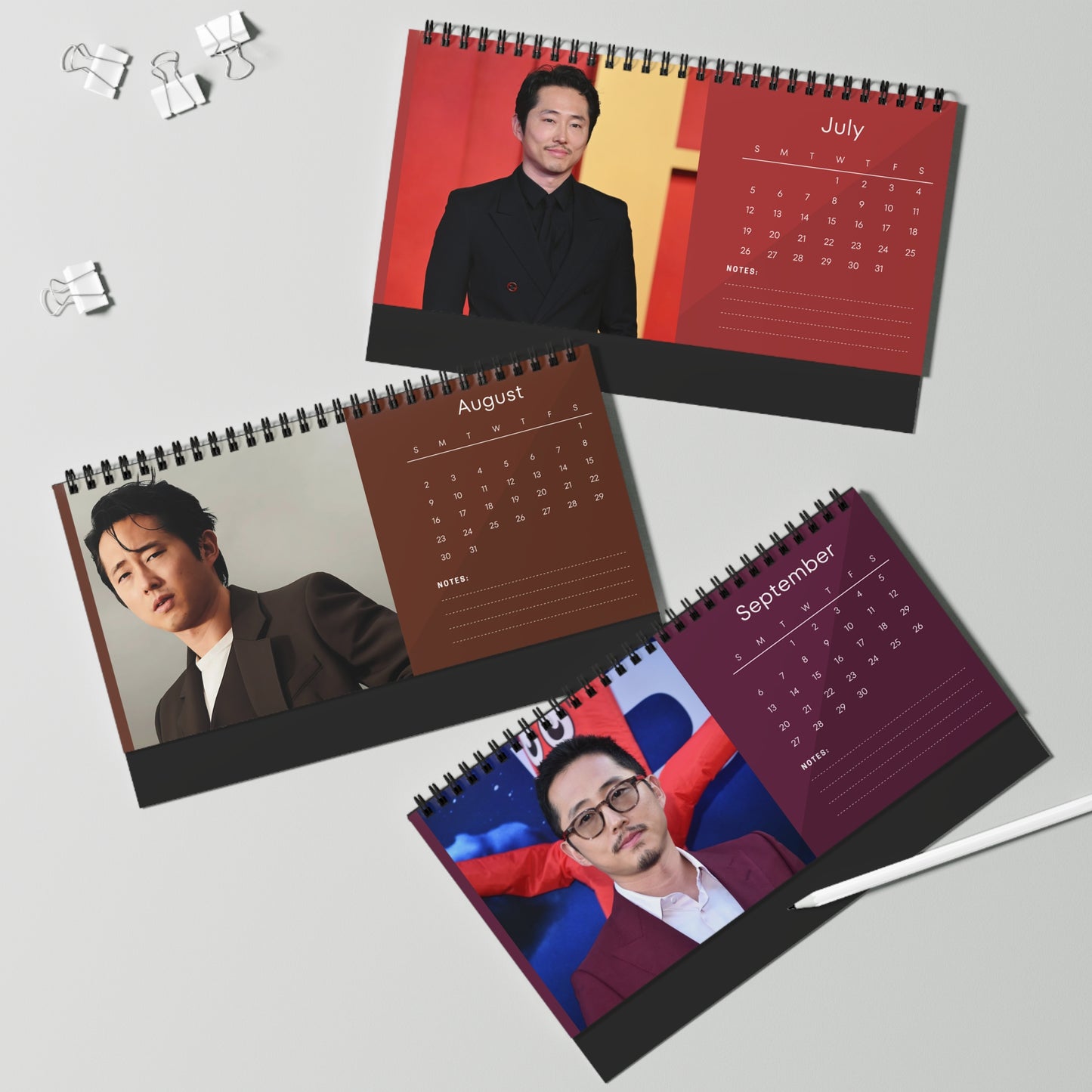 Steven Yeun 2026 Desk Calendar |Celebrity Photo Calendar | Hollywood Actor | Stylish Desk Accessory & Fan Gift
