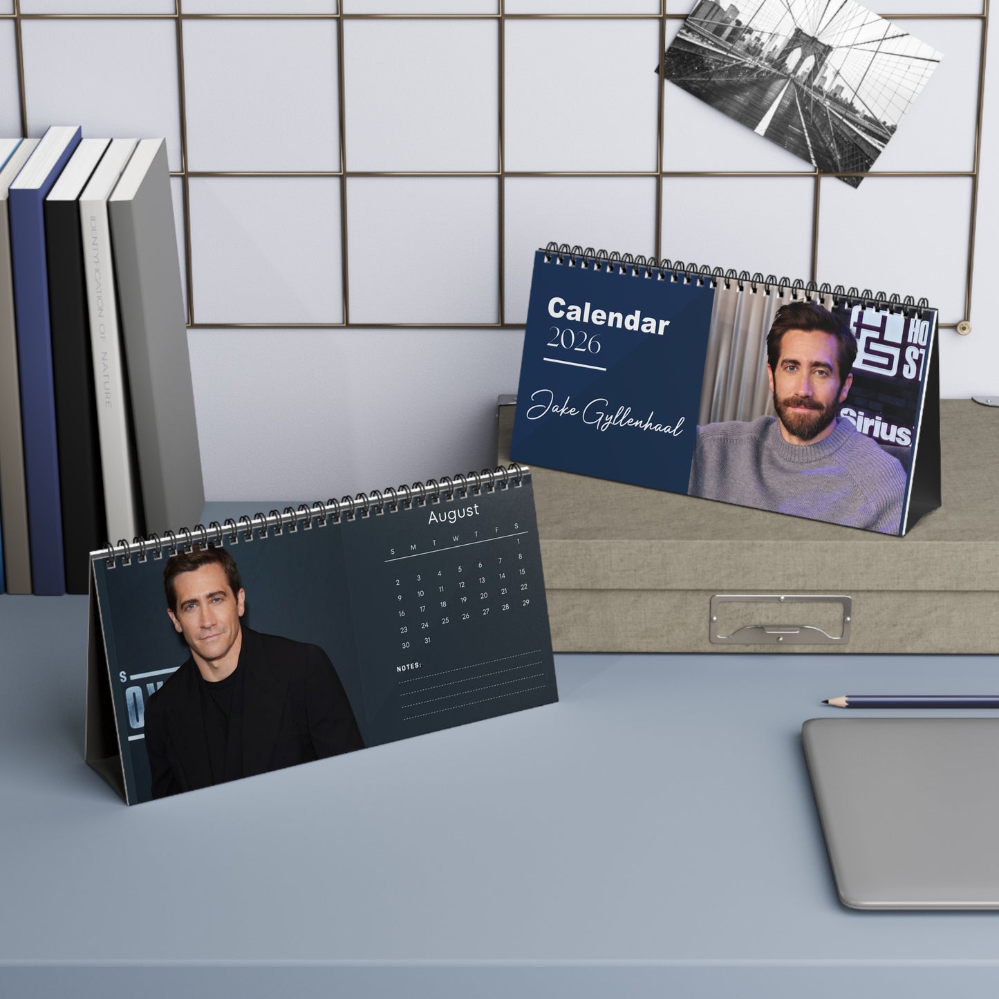 Jake Gyllenhaal 2026 Desk Calendar | Premium Spiral Bound Celebrity Photo Calendar | High-Quality Fan Gift & Desk Décor