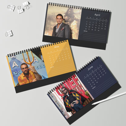 Jason Momoa 2026 Desk Calendar | Premium Spiral Bound Celebrity Photo Calendar | Fan Collectible Gift | Stylish Desk & Office Décor