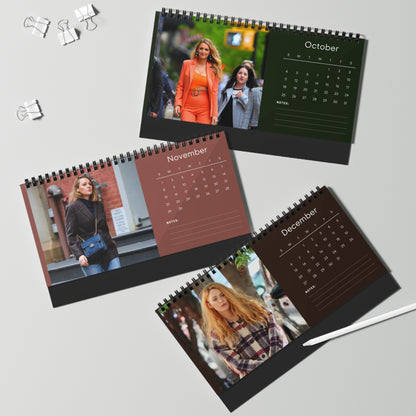 Blake Lively 2026 Desk Calendar | Elegant Celebrity Photo Calendar | Premium Spiral-Bound Collectible Gift for Fans & Desk Décor