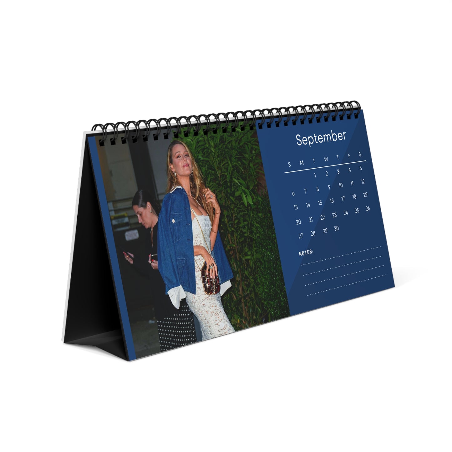 Blake Lively 2026 Desk Calendar | Celebrity Spiral Bound Photo Calendar | Fan Collectible Gift | Stylish Desk & Office Décor
