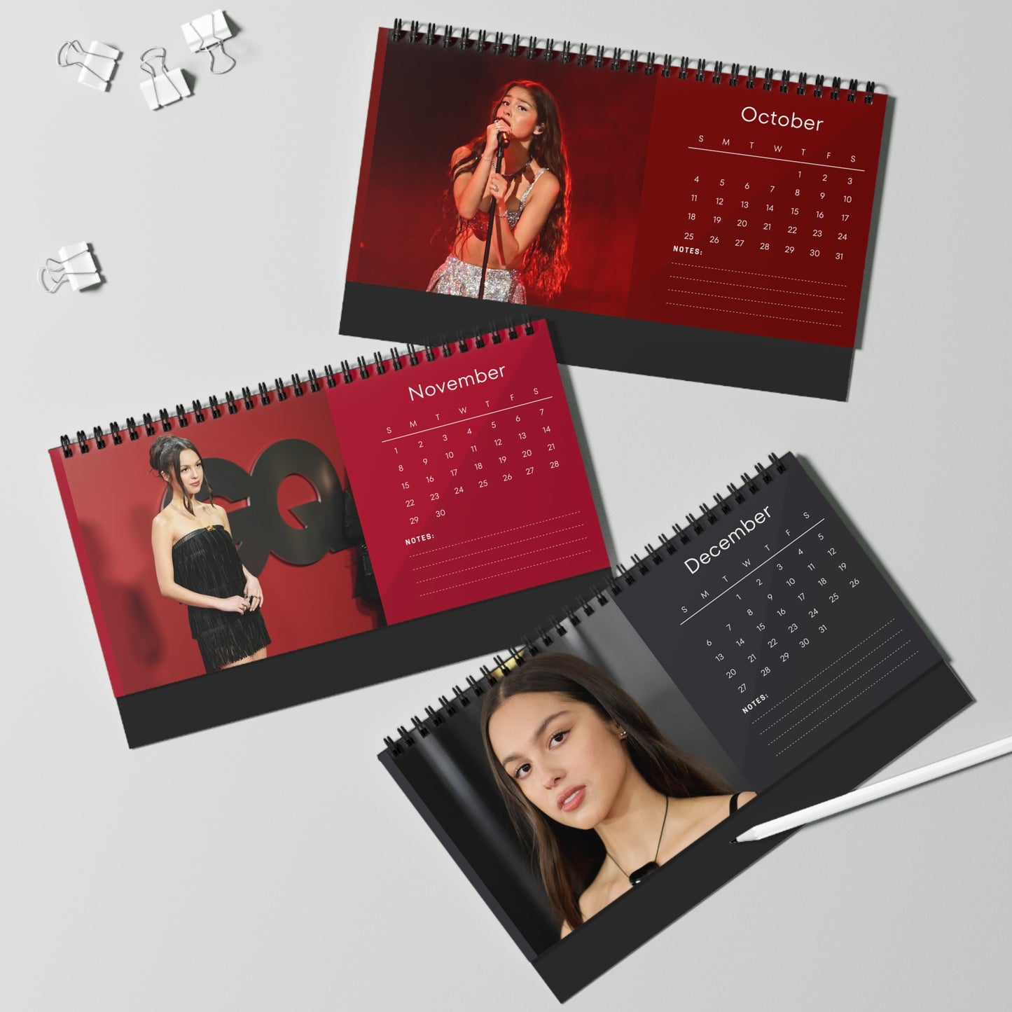 Olivia Rodrigo 2026 Desk Calendar | Premium Spiral Bound Celebrity Photo Calendar | High-Quality Fan Gift & Desk Décor