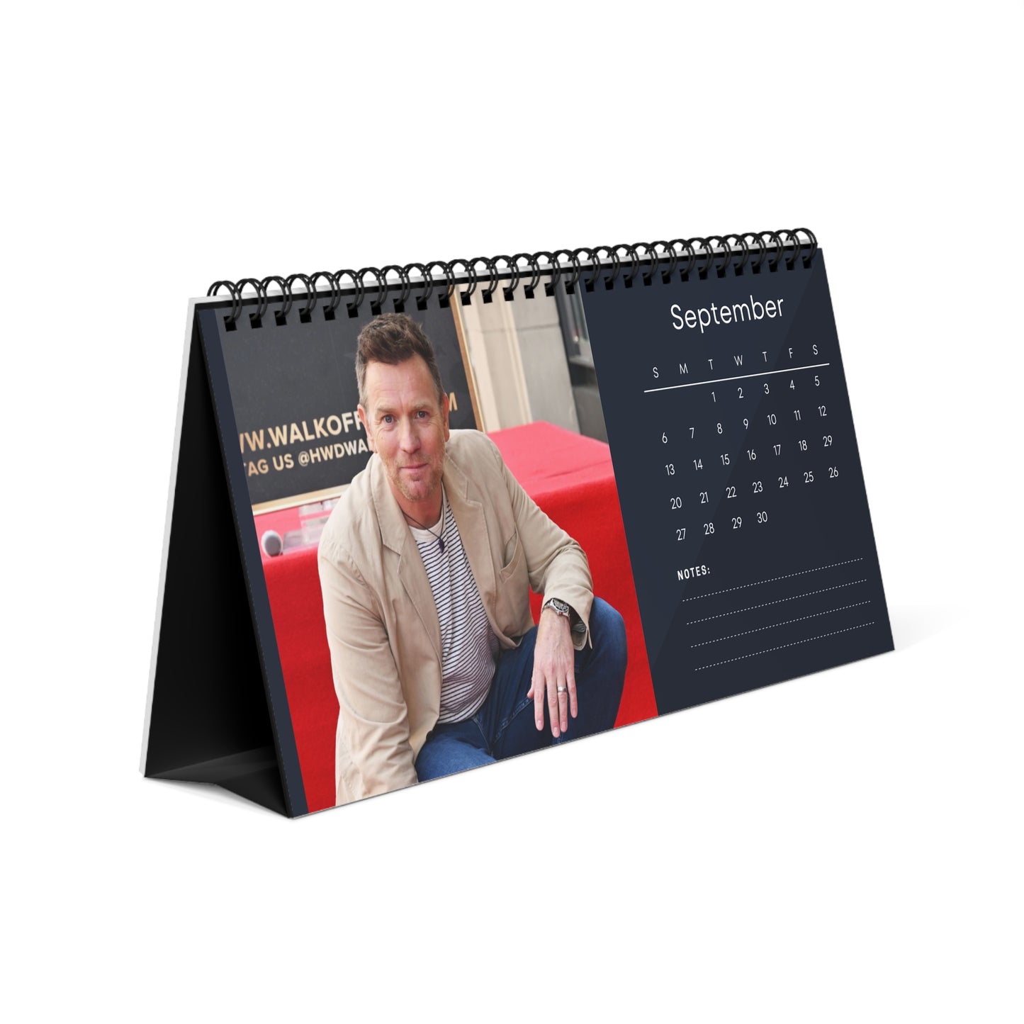 Ewan McGregor 2026 Desk Calendar | Obi-Wan Kenobi Actor | Moulin Rouge & Star Wars Calendar | Celebrity Gift | Office Decor