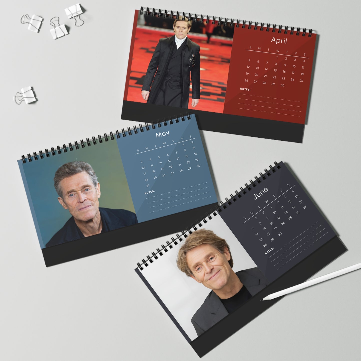 Willem Dafoe 2026 Desk Calendar | Hollywood Legend | Actor Gift for Movie Fans