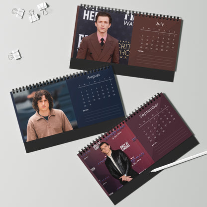 Tom Holland 2026 Desk Calendar | Premium Spiral Bound Celebrity Photo Calendar | High-Quality Fan Gift & Desk Décor
