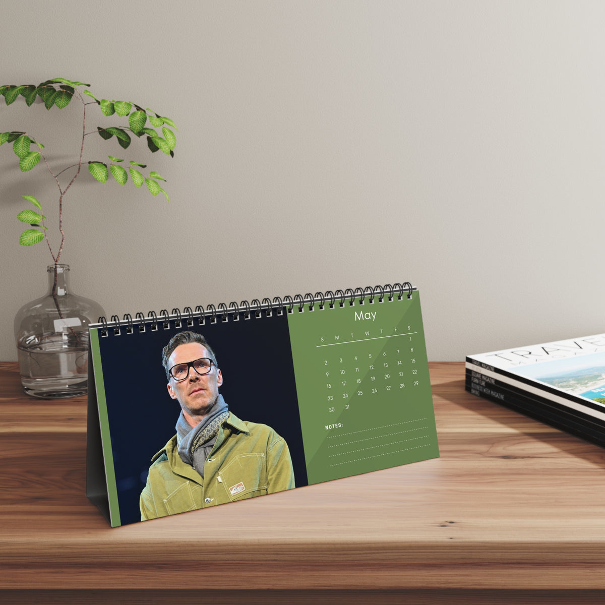 Benedict Cumberbatch 2027 Desk Calendar Vol 2 | Spiral Bound Photo Calendar | Fan Gift