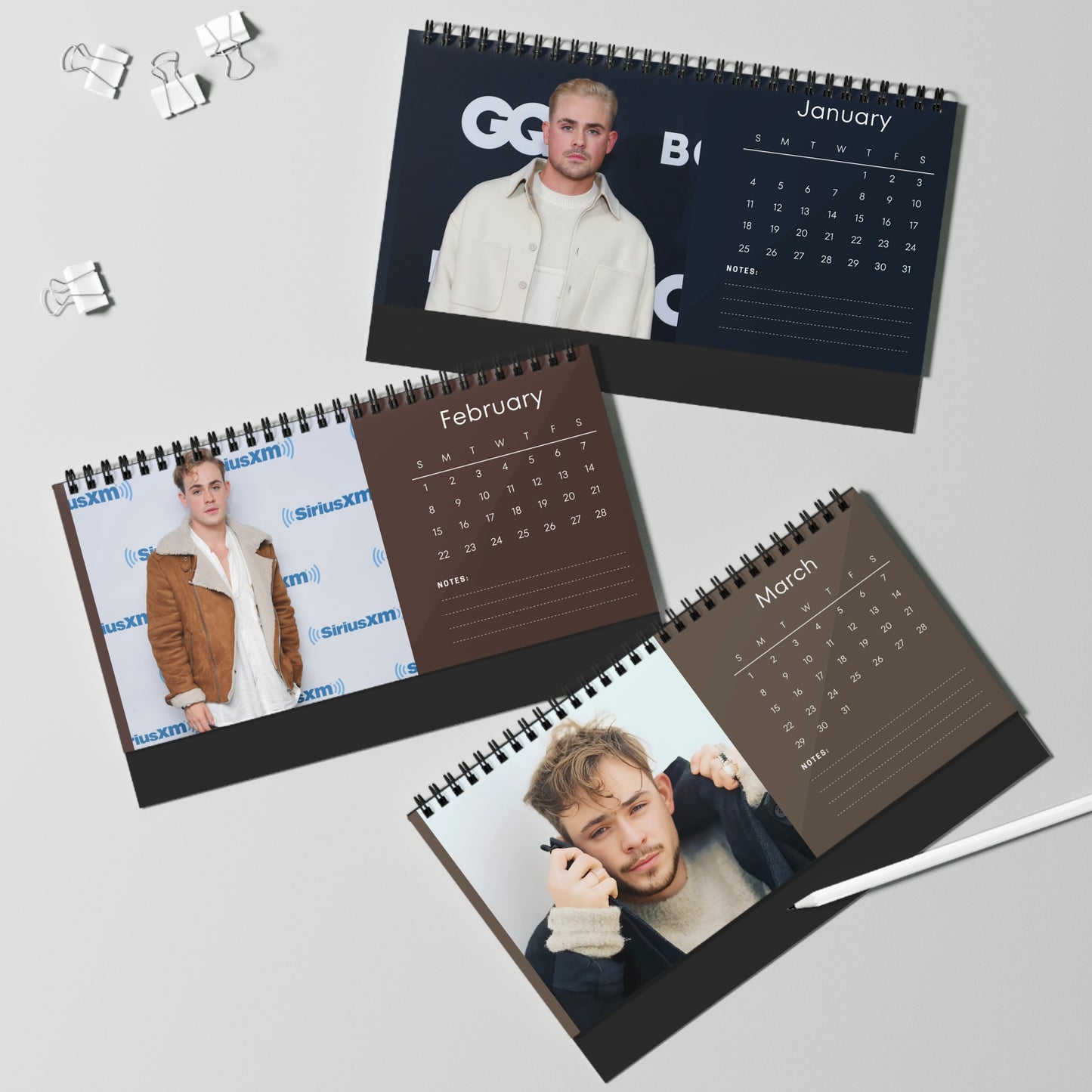 Dacre Montgomery 2026 Desk Calendar | Stranger Things Actor Planner | Movie & TV Star Gift | Hollywood Decor | 2026 Calendar