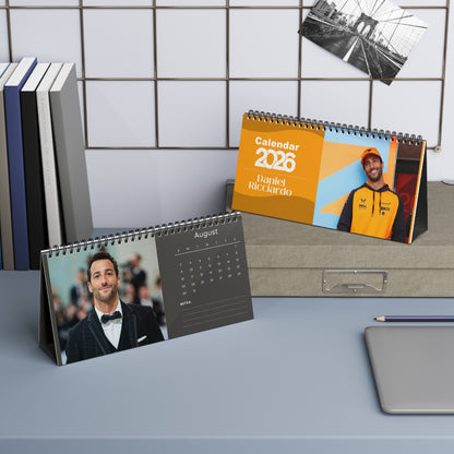 Daniel Ricciardo 2026 Desk Calendar | Premium Spiral Bound Celebrity Photo Calendar | Collectible Fan Gift | Stylish Desk & Office Décor
