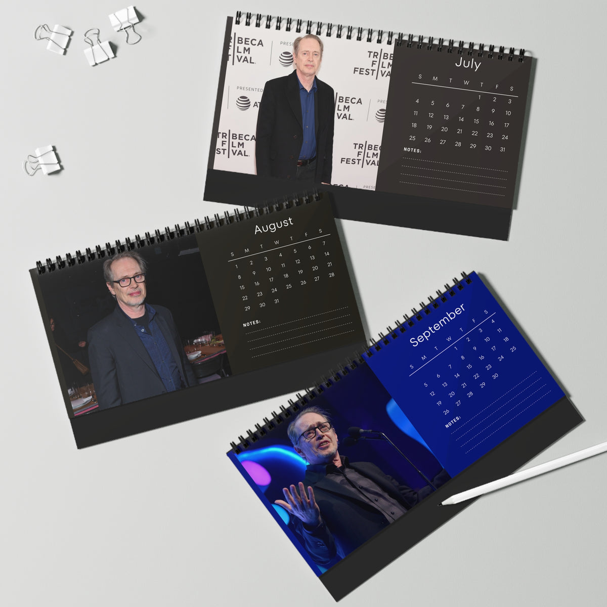 Steve Buscemi 2027 Desk Calendar | Spiral Bound Photo Calendar | Fan Gift