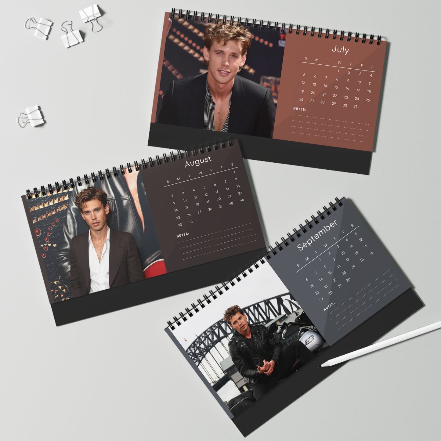 Austin Butler 2026 Desk Calendar | Elvis Actor Gift | Movie Star Planner | Hollywood Decor | 2026 Calendar | Austin Butler Memorabilia