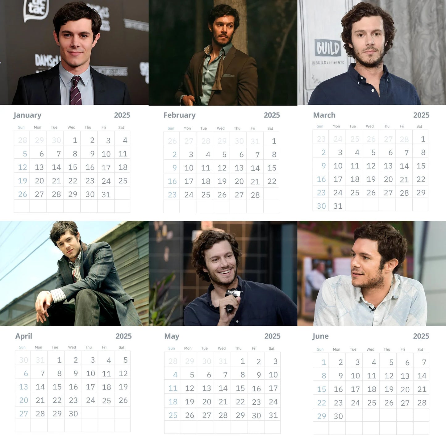 Adam Brody Wall calendars 2025(US & CA)