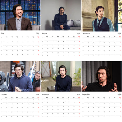 Adam Driver 2026 Wall Calendar (Large Calendar) – Celebrity Fan Gift, Premium Wall Art