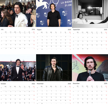 Adam Driver 2026 Wall Calendar (Large Calendar) – Celebrity Fan Gift, Premium Wall Art
