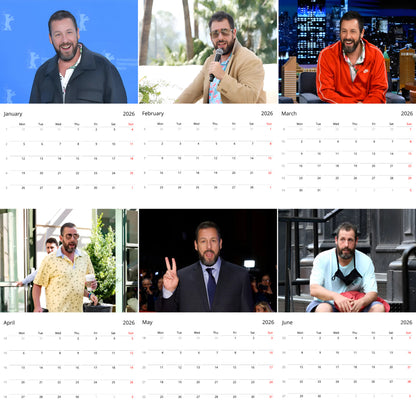 Adam Sandler 2026 Wall Calendar (Large Calendar) – Comedy Legend Fan Gift, Premium Wall Art
