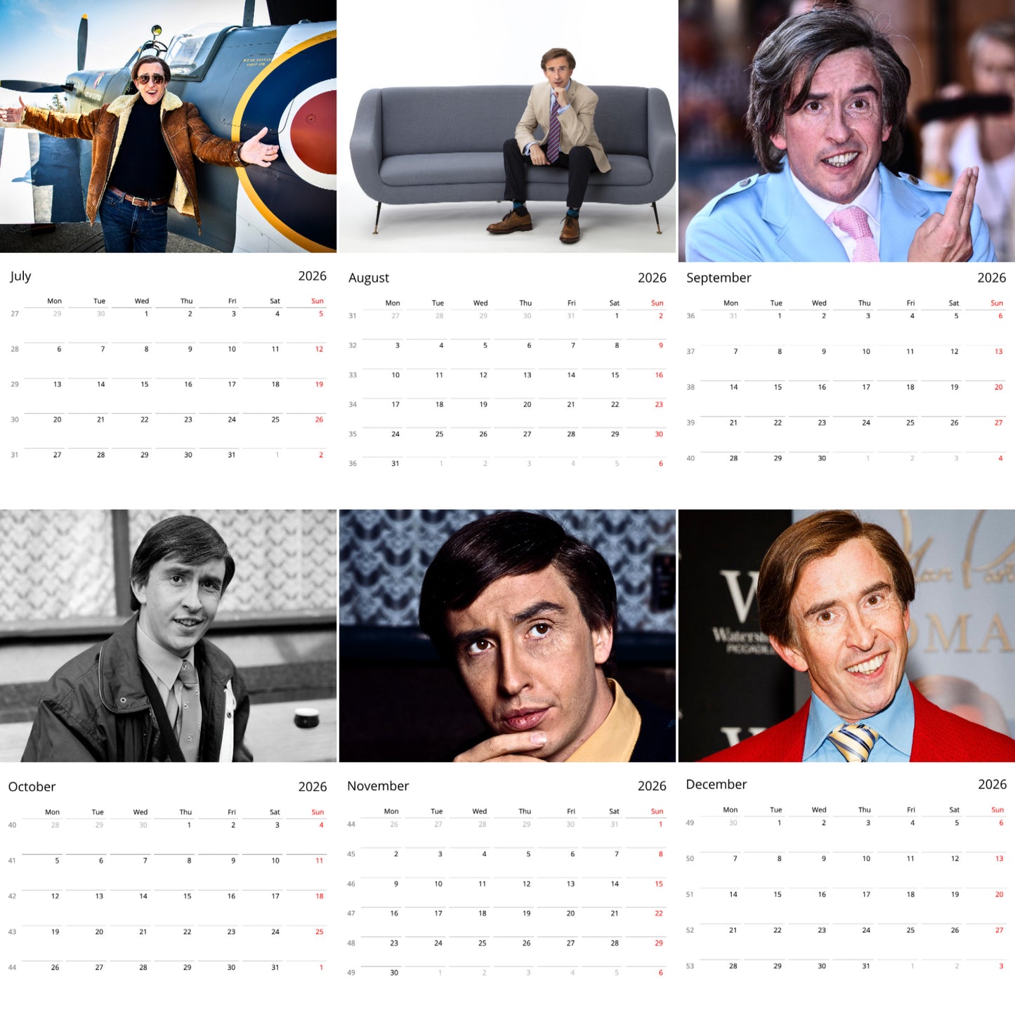 Alan Partridge 2026 Wall Calendar (Large Calendar) – Comedy Legend Gift, Premium Wall Art
