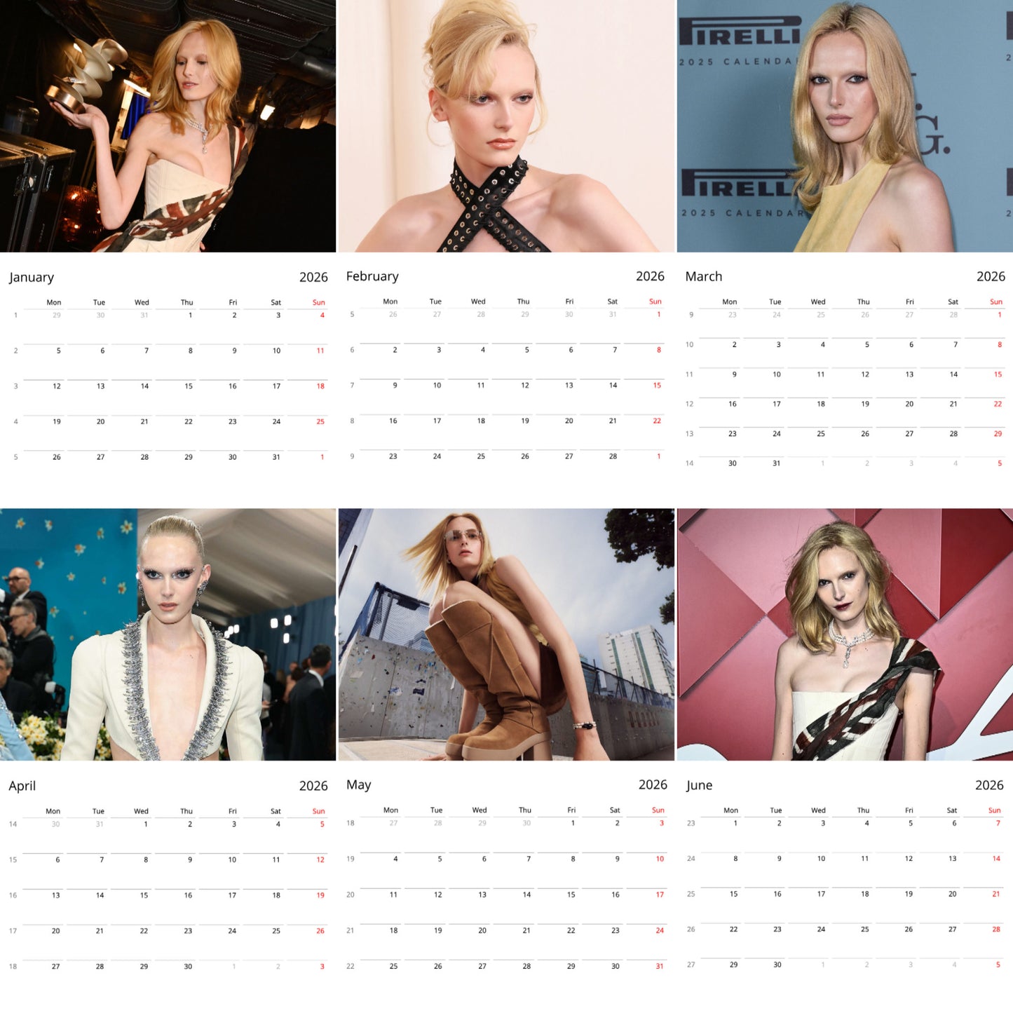Alex Consani 2026 Wall Calendar (Large Calendar) – Fashion Icon Gift, Premium Wall Art