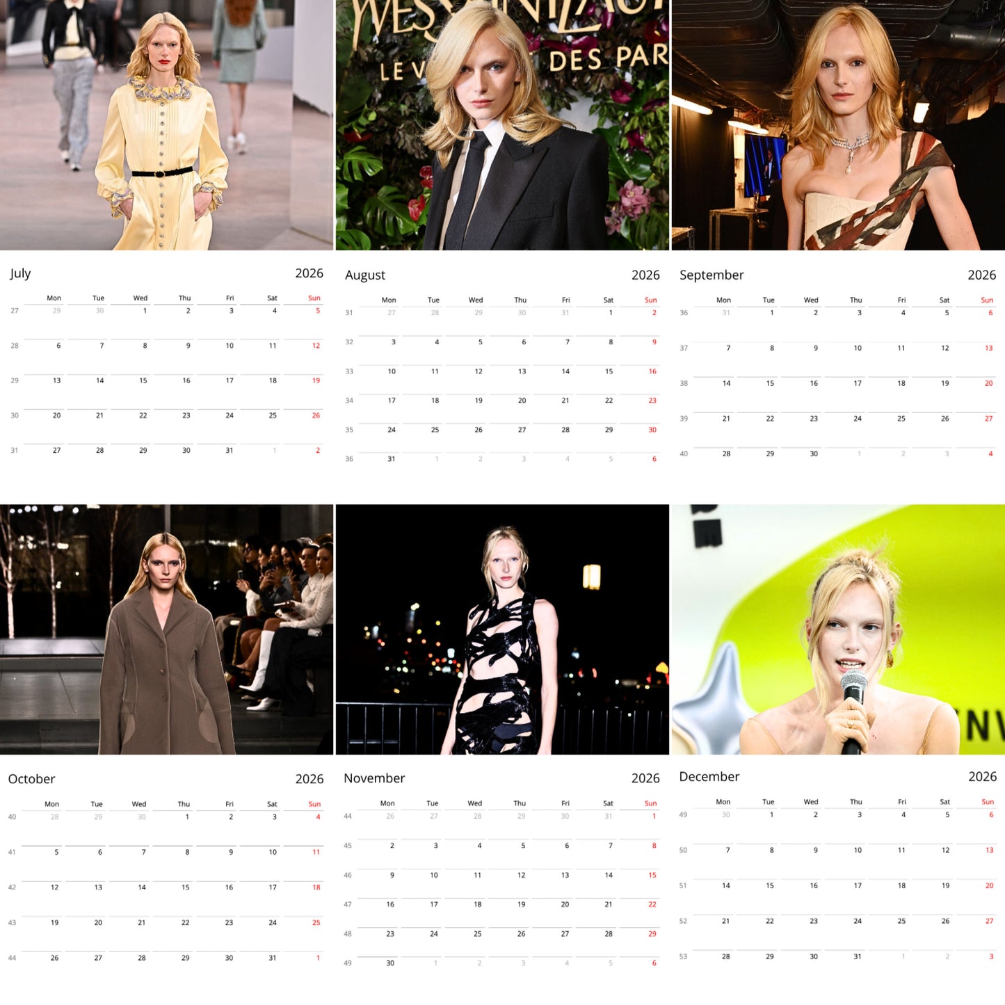 Alex Consani 2026 Wall Calendar (Large Calendar) – Fashion Icon Gift, Premium Wall Art