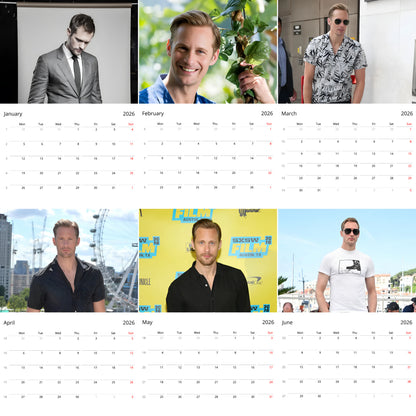 Alexander Skarsgård 2026 Wall Calendar (Large Calendar) – Hollywood Star Fan Gift, Premium Wall Art