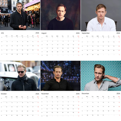 Alexander Skarsgård 2026 Wall Calendar (Large Calendar) – Hollywood Star Fan Gift, Premium Wall Art