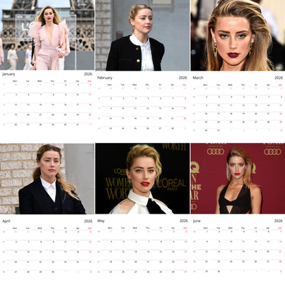 Amber Heard 2026 Wall Calendar (Large Calendar) – Celebrity Fan Gift, Premium Wall Art