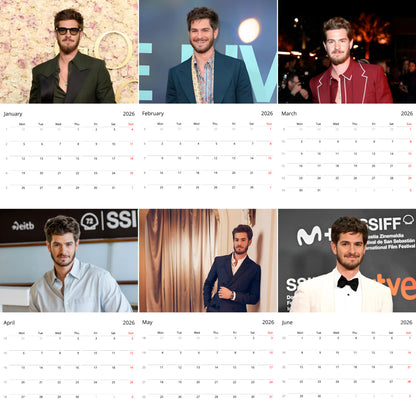 Andrew Garfield 2026 Wall Calendar (Large Calendar) – Hollywood Star Fan Gift, Premium Wall Art