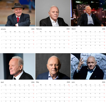 Anthony Hopkins 2026 Wall Calendar – Premium Actor Calendar for Fans, Hollywood Legend Gift