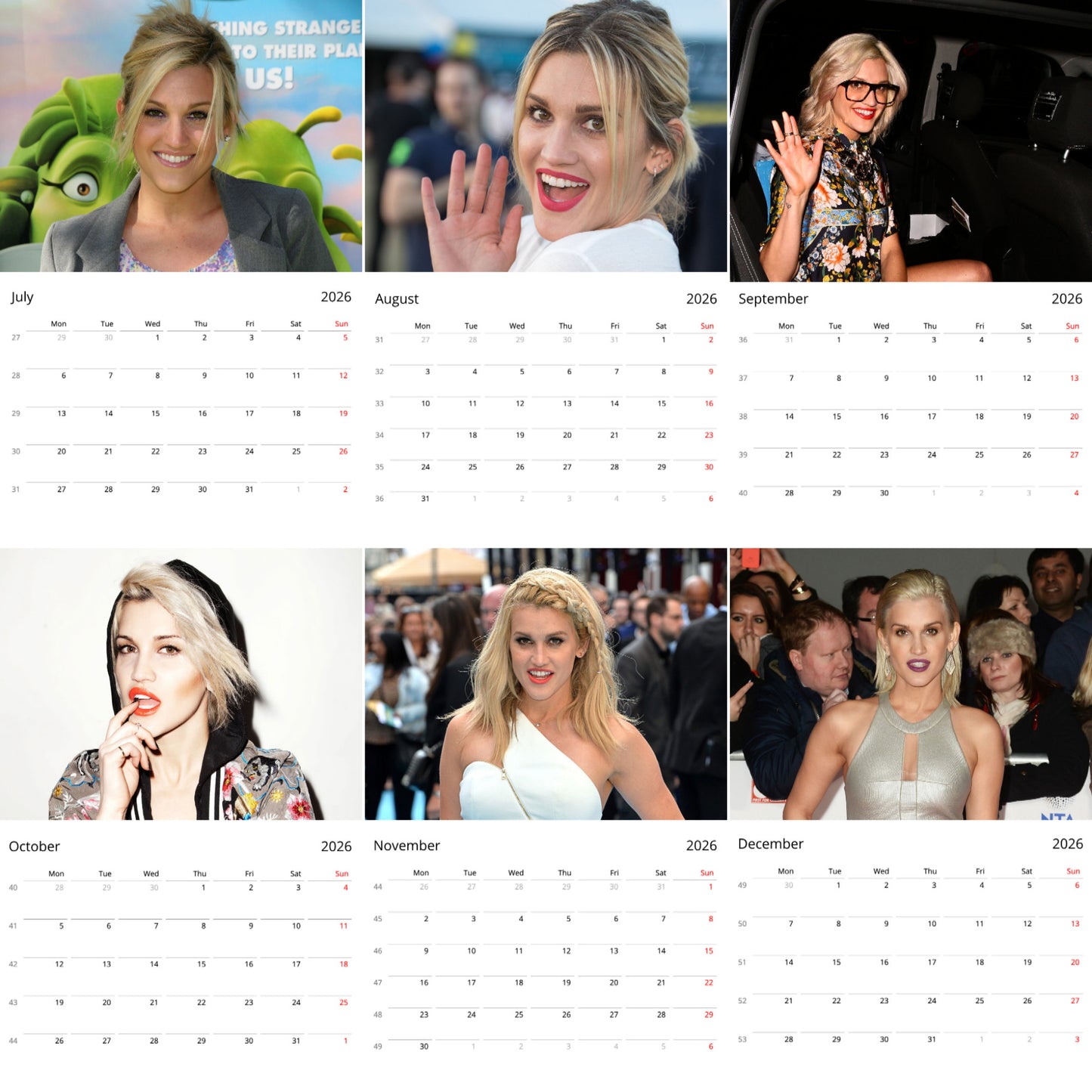 Ashley Roberts 2026 Wall Calendar (Large Calendar) – Celebrity Fan Gift, Premium Wall Art