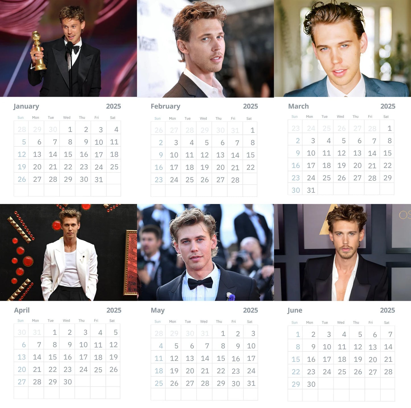 Austin Butler Wall Calendars 2025 Vol 1 (Large Size)