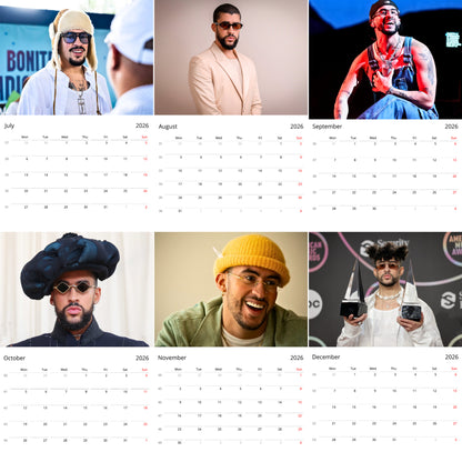 Bad Bunny 2026 Wall Calendar (Large Calendar) – Celebrity Fan Gift, Premium Wall Art