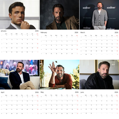 Ben Affleck 2026 Wall Calendar (Large Calendar) – Celebrity Fan Gift, Premium Wall Art