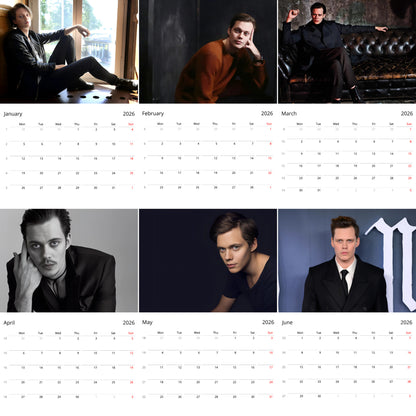 Bill Skarsgård 2026 Wall Calendar – Premium Actor Calendar for Fans, Hollywood Star Gift