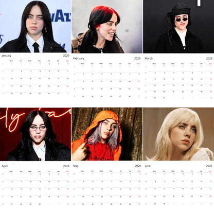 Billie Eilish 2026 Wall Calendar (Large Calendar) – Celebrity Fan Gift, Premium Wall Art