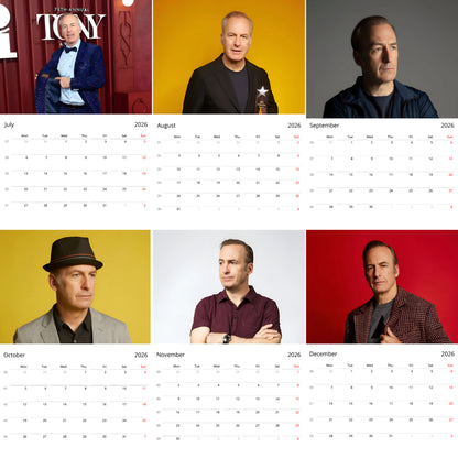 Bob Odenkirk 2026 Wall Calendar – Premium Actor Calendar for Fans, Hollywood Legend Gift