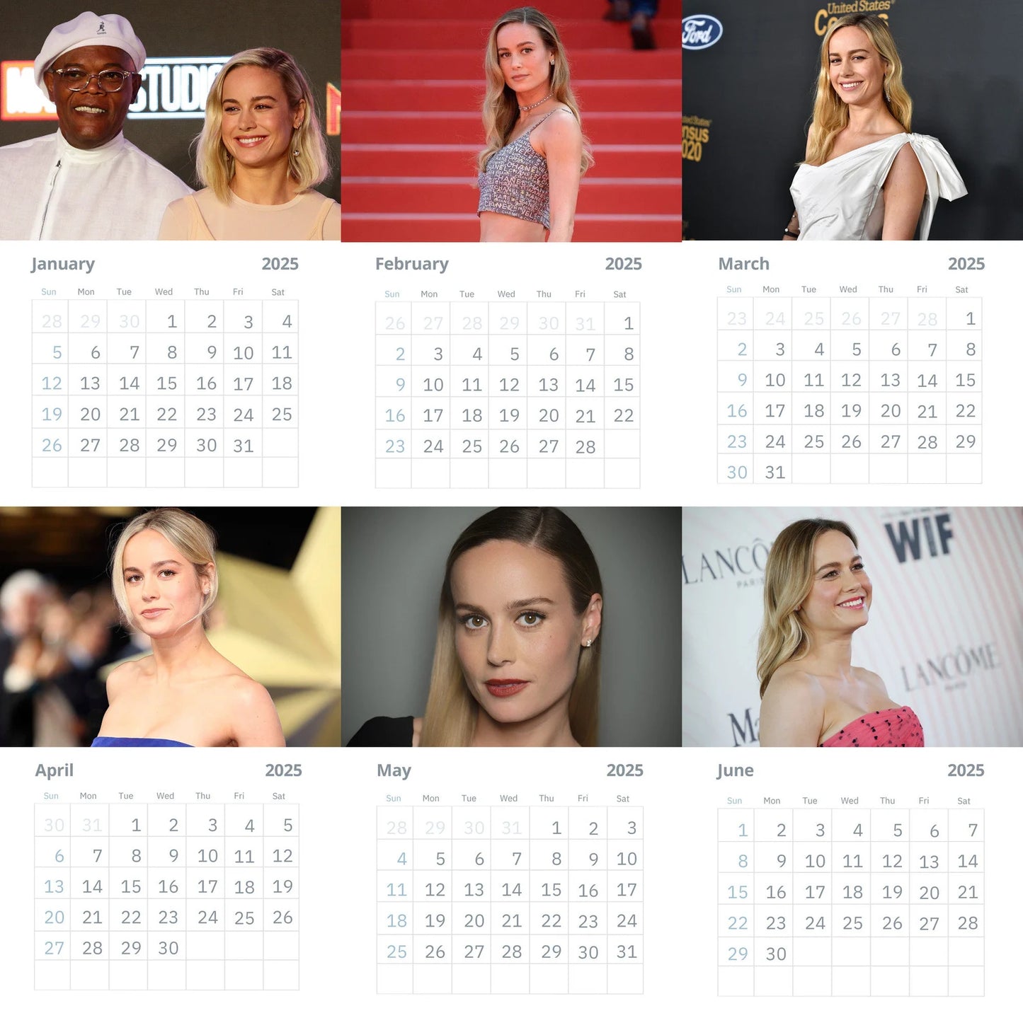 Brie Larson Wall calendars 2025 (Large Size)