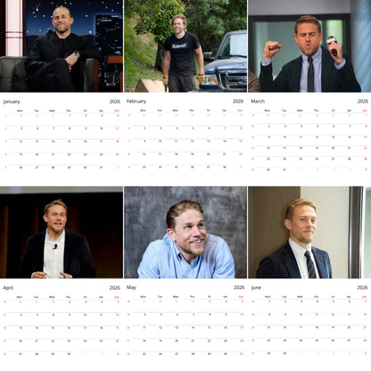Charlie Hunnam 2026 Wall Calendar – Premium Actor Calendar for Fans, Hollywood Heartthrob Gift