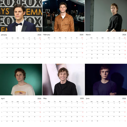 Evan Peters 2026 Wall Calendar – Premium Actor Calendar for Fans, Hollywood Star Gift