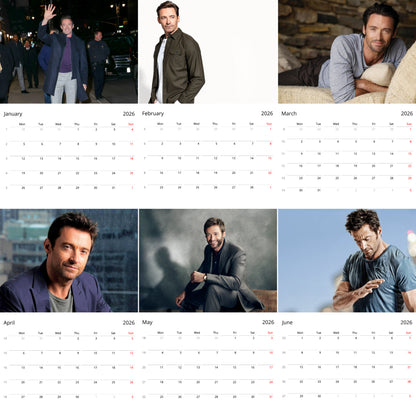 Hugh Jackman 2026 Wall Calendar – Premium Actor Calendar for Fans, Hollywood Icon Gift