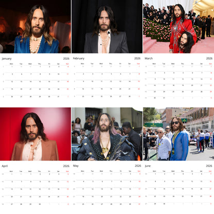 Jared Leto 2026 Wall Calendar – Premium Actor & Musician Calendar for Fans, Hollywood Star Gift