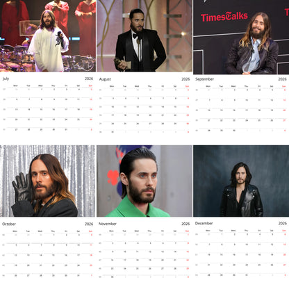 Jared Leto 2026 Wall Calendar – Premium Actor & Musician Calendar for Fans, Hollywood Star Gift